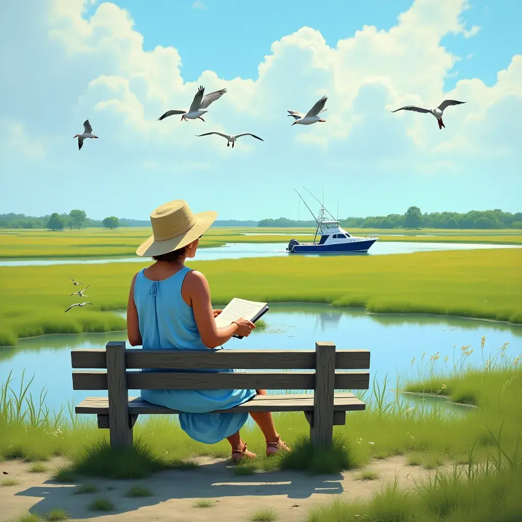 Маяк на фоне заката на побережье Северной Каролины